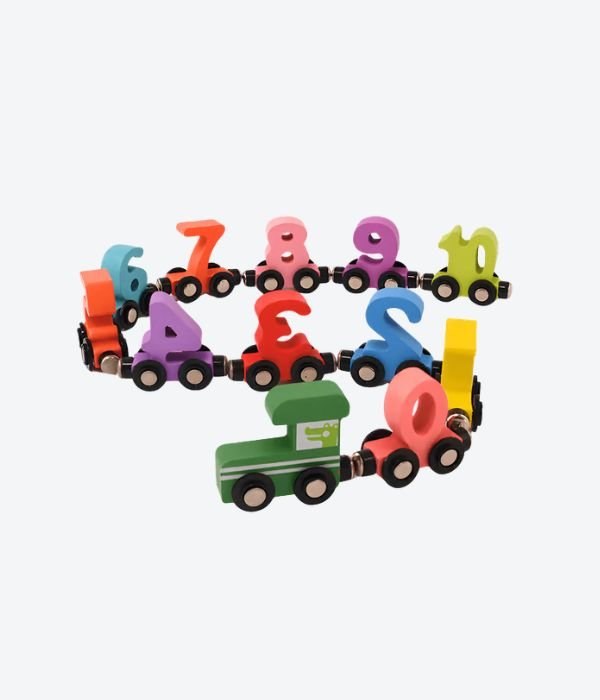 Wooden Magnetic Train with Colorful Number Blocks