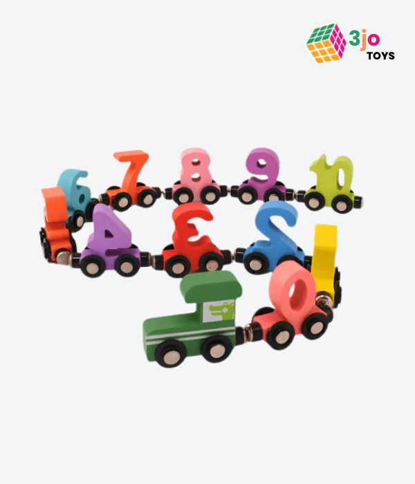 Wooden Magnetic Train with Colorful Number Blocks