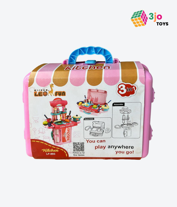 3 in 1 Portable Kitchen Play Set Kitchen Set Toy for Girls Kids