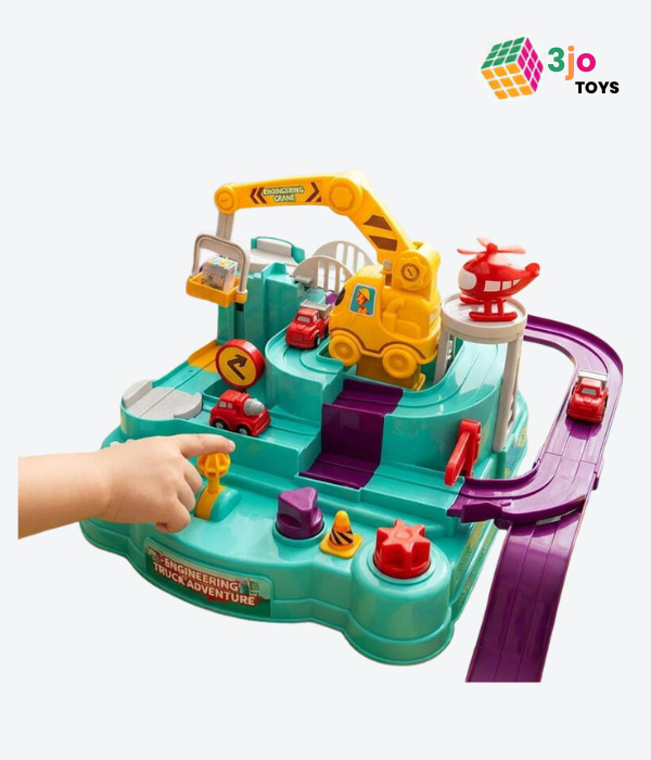 Engineering Truck Adventure Track Toy for Kids - Mechanical Car Track