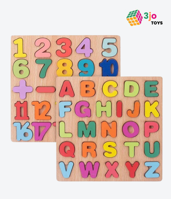 ABCD & Numbers wooden board combo