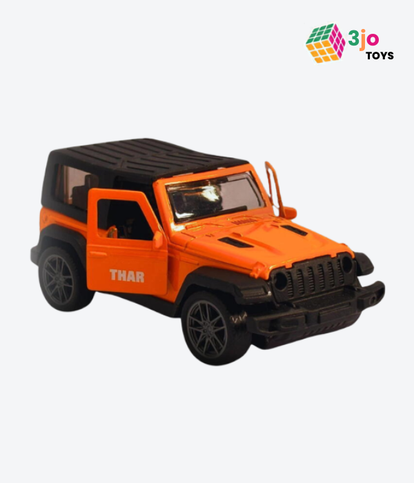 2 Piece Thar Diecast Car (1:39) Combo | Openable Doors | White, Orange, Green